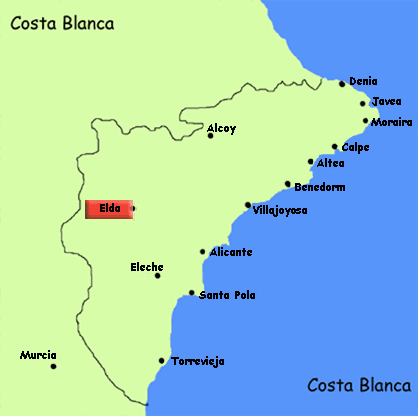 Map of Eleda, Costa Blanca, Spain