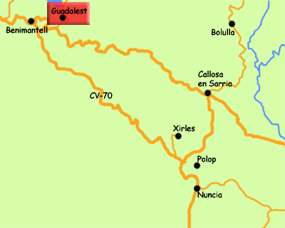 Map of Guadalest, Spain