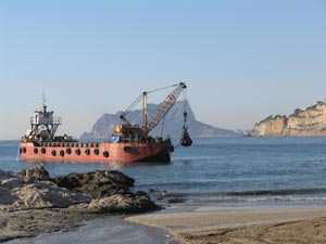 Dredger at work, Moraira