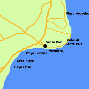 The town of Santa Pola, Costa Blanca, Spain