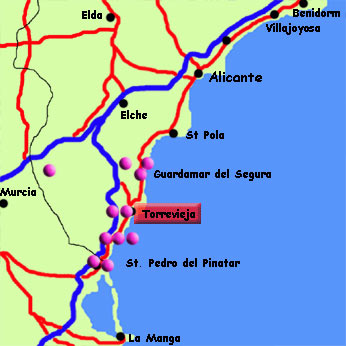 Torrevieja restaurants map